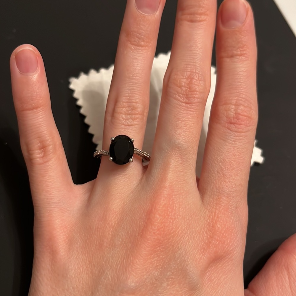 925 silver and black onyx ring